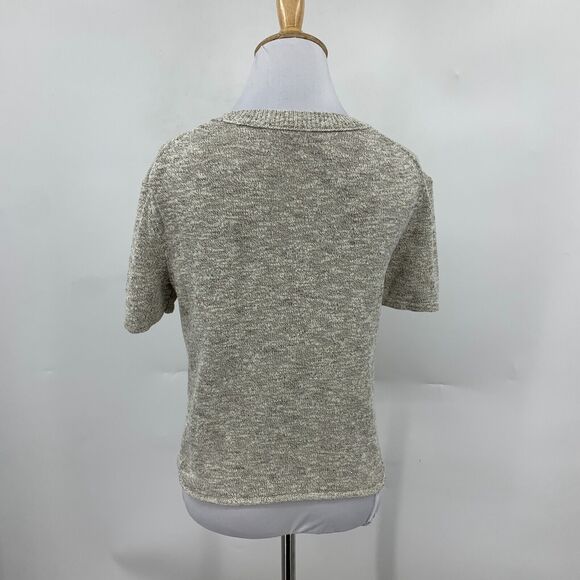 Madewell Sweater Tee Womens 2XS XXS Gray Knot Front Detail Cropped Fit Cotton - Picture 5 of 13